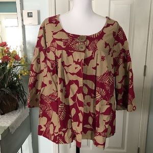 Basic Editions linen/ cotton blend swing jacket.